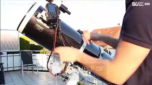 Galaxies and nebula seen through the lens of a telescope