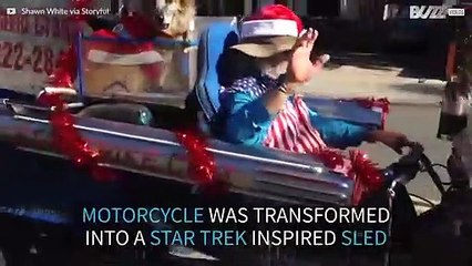 Santa Claus arrived in California...on a motorcycle!