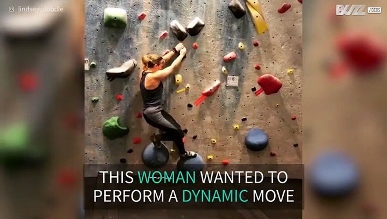 Climber's epic dyno fail