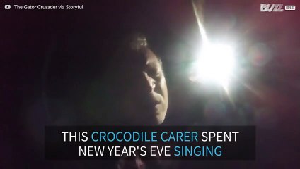 Man sings to calm down his crocodiles on New Year's Eve