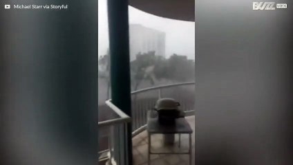 Intense storm destroys balcony in Australia