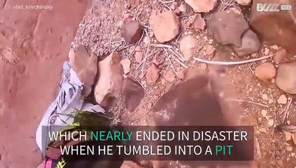 Motorcyclist takes unlucky tumble in Sahara Desert