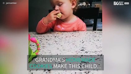 Little girl doesn't know if she wants to eat or sleep!