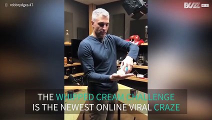 Man passes whipped cream challenge with flying colors!