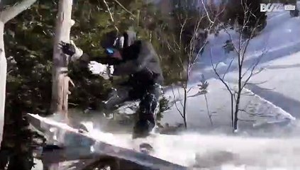 Snowboarder tries new trick and fails miserably