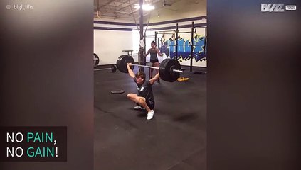 Young man's epic fight to snatch heavy weight