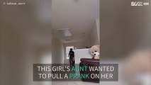 Aunt tries to scare niece but ends up stuck!