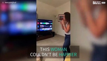 Girlfriend can't believe she's got a puppy!