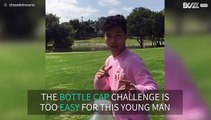 Young man impresses with Bottle Cap Challenge