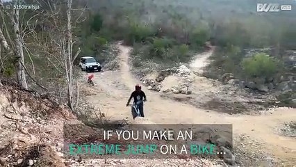 Bike jump ends in the woods!