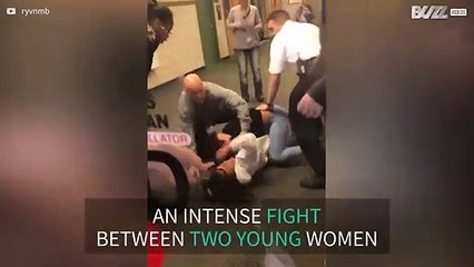 Intense fight young women caught on camera