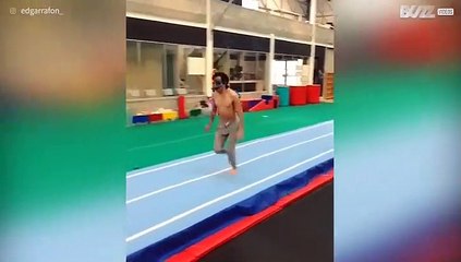 Don't ever try front flips with a mask on!