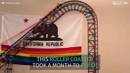 Guy builds roller coaster in his living room!