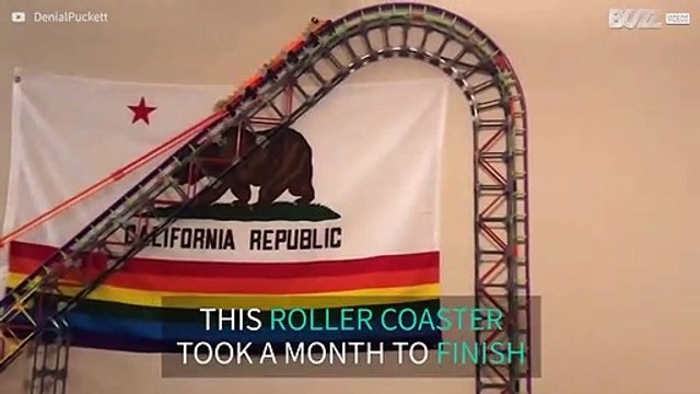 Guy builds roller coaster in his living room!