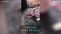 Baby dances to hip hop tune