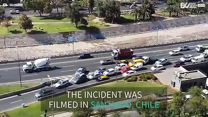Thoughtless driver causes massive tailback on freeway