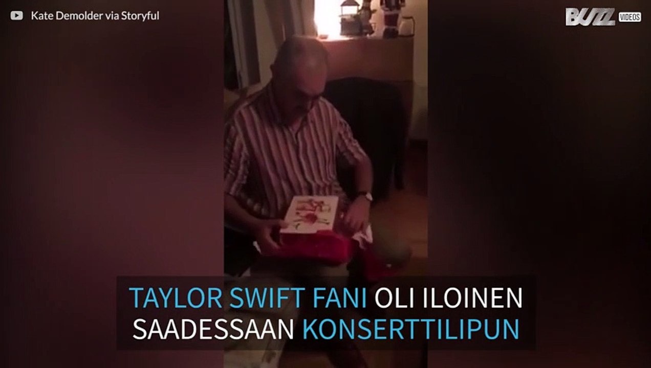 Isä on innoissaan saadessaan lipun Taylor Swiftin konserttiin