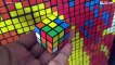 Artist creates portrait using 720 Rubik's Cubes