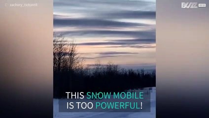 Guy catapulted from his snow mobile!