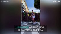 Guy shows off amazing jump rope skills