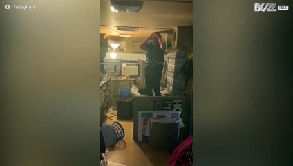 Raccoons invade trailer and cause panic!