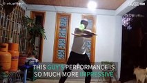 Guy fuses tutting with contact juggling to create awesome dance sequence