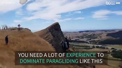 Paragliding expert shows how to take off in style