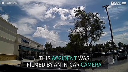 Elderly motorist in fender bender outside supermarket