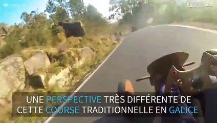 Traditionnelle course de "caisses à savon" filmée depuis un casque