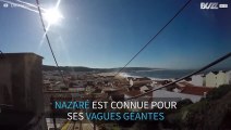 Un drone filme des vagues géantes à Nazaré