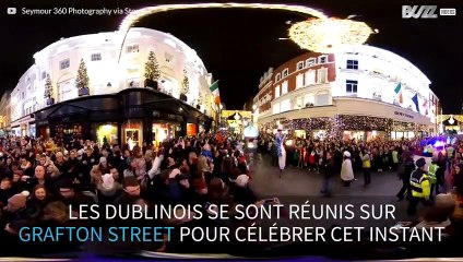Vue panoramique des illuminations de Noël à Dublin