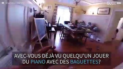 Jouer du piano avec... des baguettes!