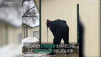 Ce golfeur combat l'ennui hivernal avec une pelle