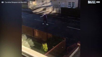 Du patin à glace en pleine rue!