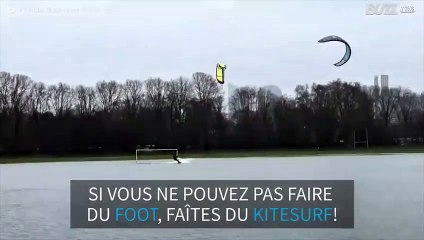Le match de foot tourne à la séance de kitesurf à Paris
