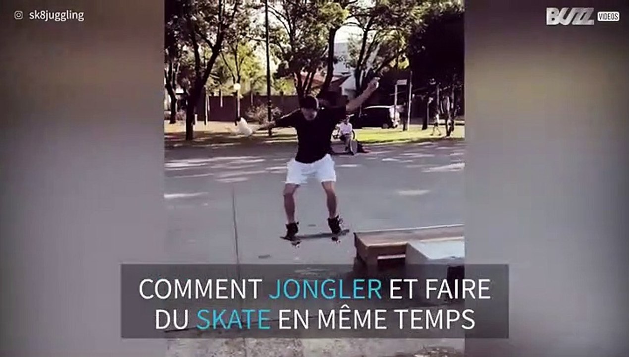 Il jongle sur son skate!