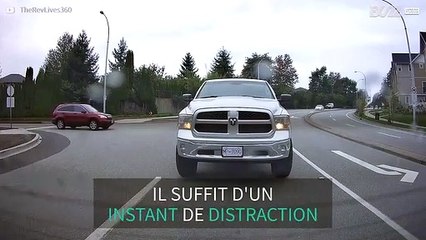 Sa caméra de bord filme un accident de la route