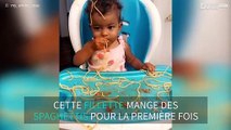 Cette fillette fait un carnage en mangeant des spaghettis
