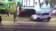 Russian Woman Gets Knocked Down But She Gets Up Again