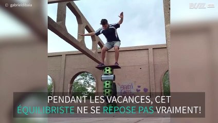 En vacances, cet artiste travaille ses exceptionnels numéros