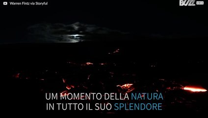 Superluna brilla sul vulcano Kilauea nelle Hawaii