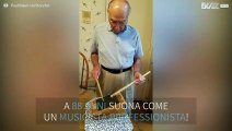 A 88 anni suona la batteria come un vero professionista