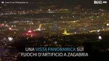 I fuochi d'artificio di Zagabria visti dall'alto