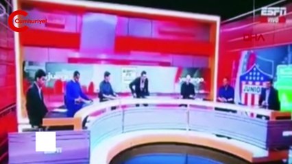 Canlı yayında şaşkına çeviren kaza! Konuk hastanelik oldu