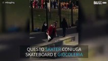 Lo skater giocoliere incanta il pubblico