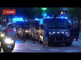 Fort desplegament dels mossos i escorcolls a la manifestació okupa de Sants
