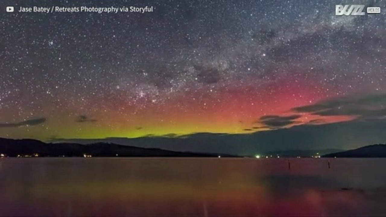 Fantastiche immagini dell'aurora australe in Tasmania