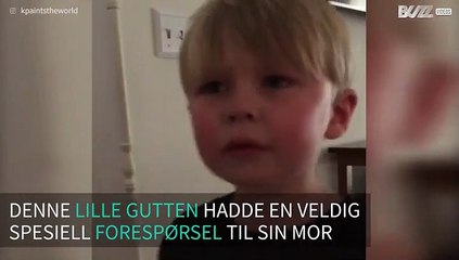 Liten gutt gråter fordi han vil være en burrito