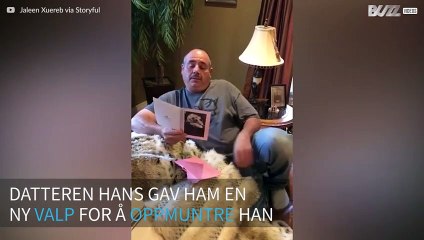 Sørgende far blir overrasket med et nytt familiemedlem