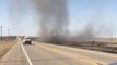 Dust devil spins up in Colorado during fire